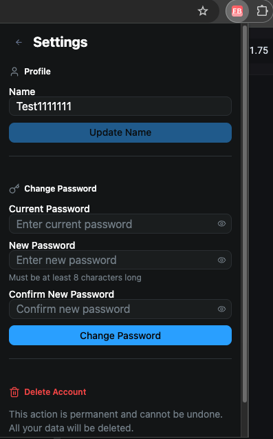 User Settings