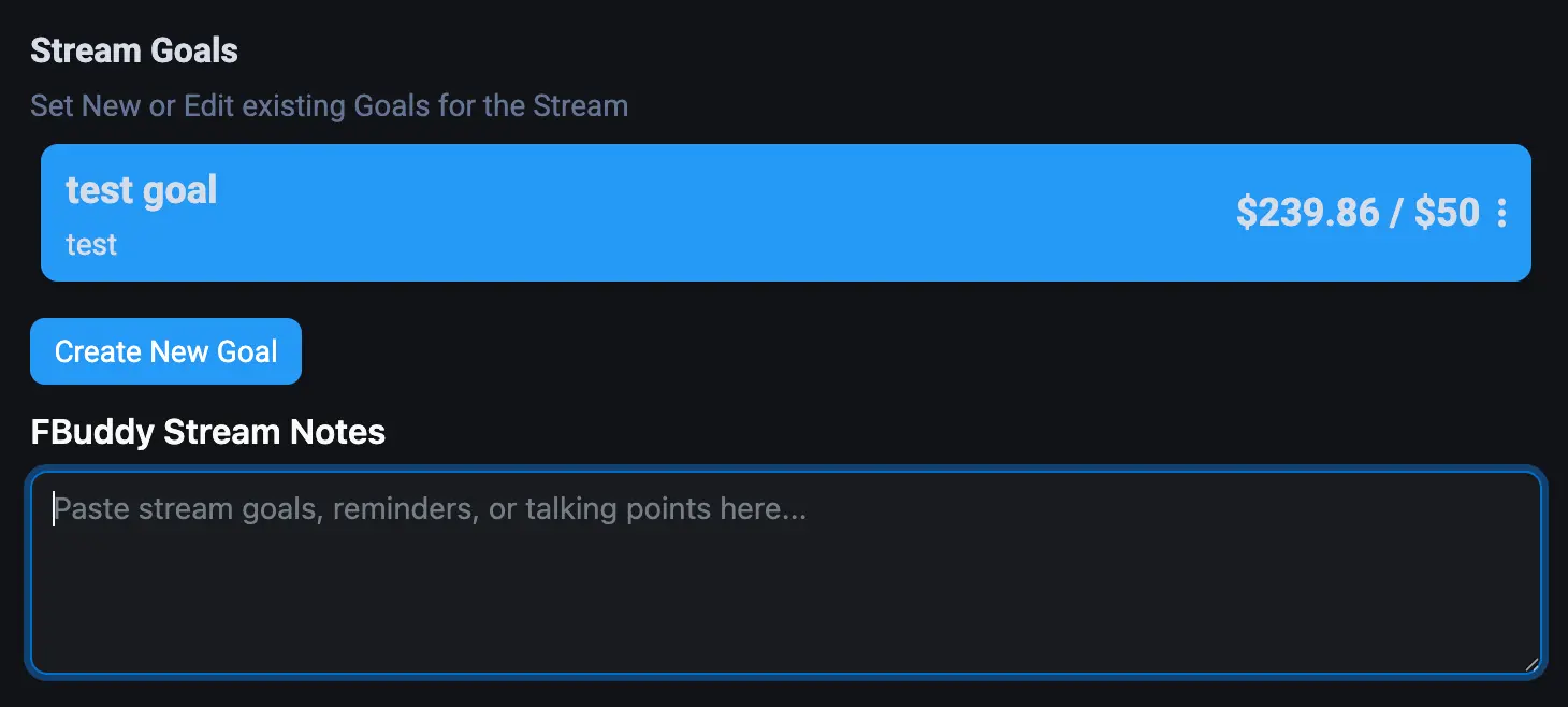 Stream Dashboard Notes feature preview