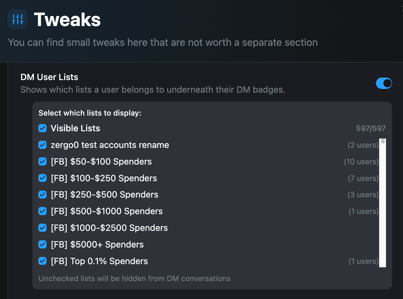 Visible Lists