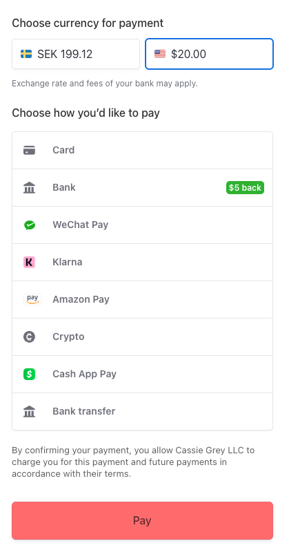 Invoice Payment Methods