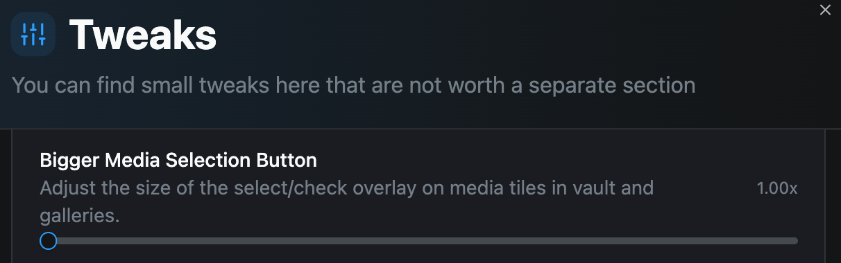 "Bigger Media Selection Button" tweak