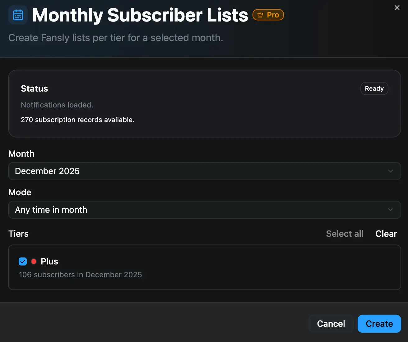 Monthly Subscriber Lists feature preview