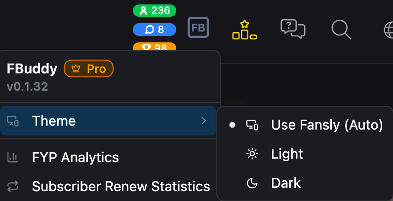 Theme menu