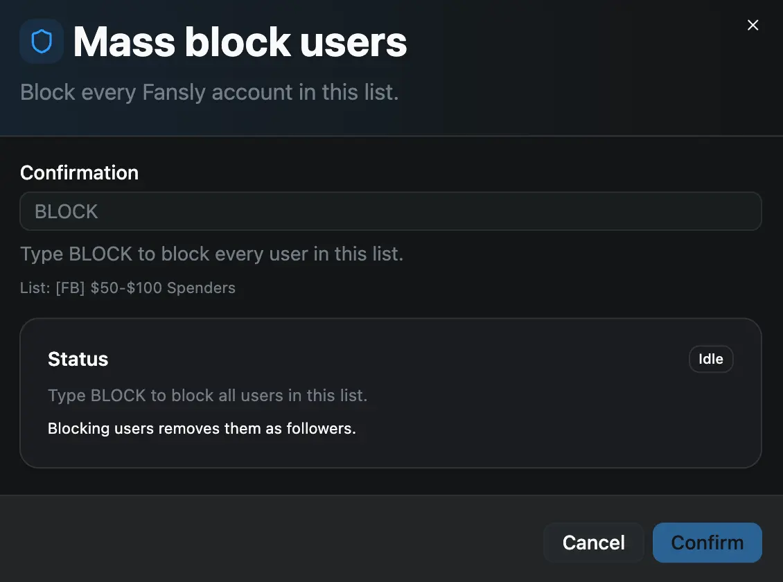 Mass Block Users feature preview