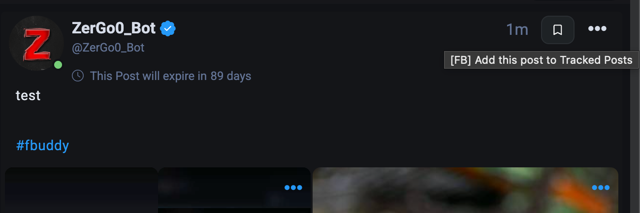 Tracked Posts feature button