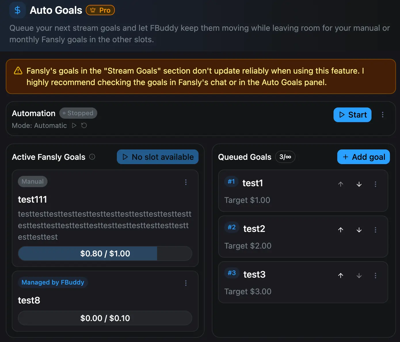 Auto Goals feature preview