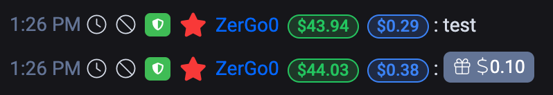Livestream Chat Earnings Badges feature preview