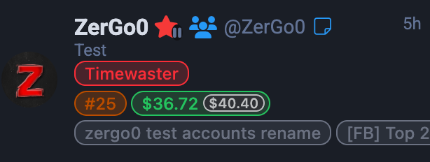 Timewaster badge in DMs