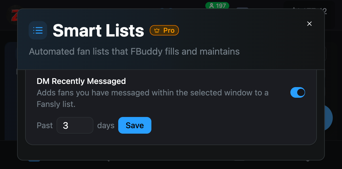 DM Recently Messaged smart list type