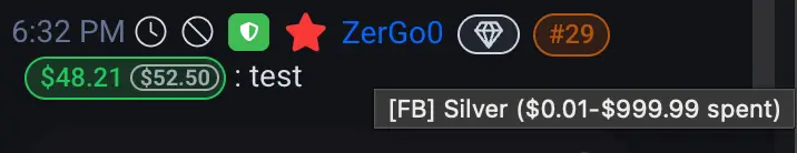 Livestream Fan Spending Tier Badges feature preview