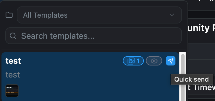 Text Templates quick send button