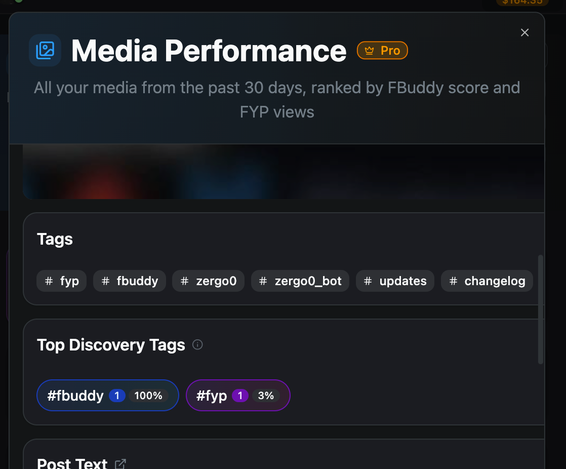 Top Discovery Tags in the media details