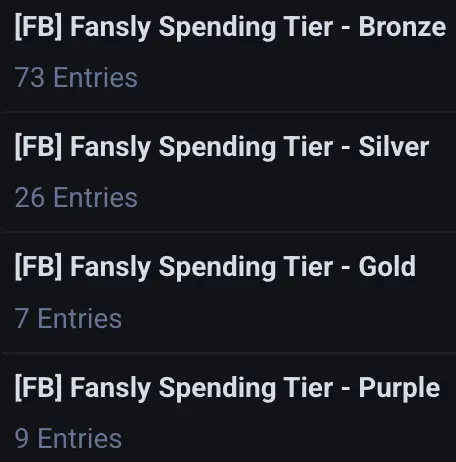 Fansly Spending Tiers smart list type preview Fansly lists