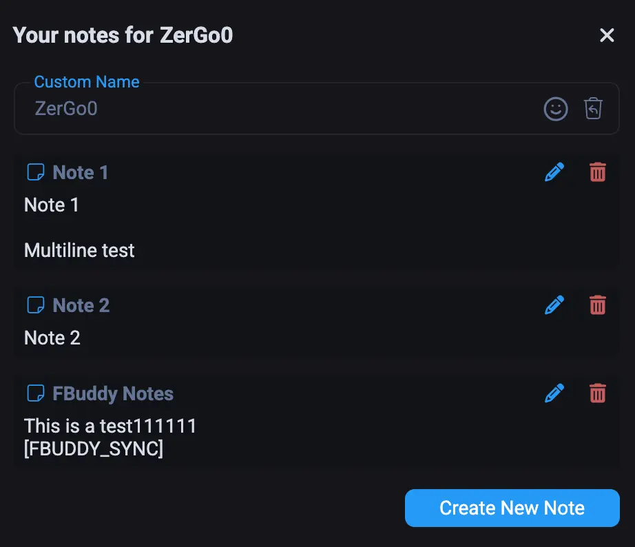 User Profile Notes in Fansly