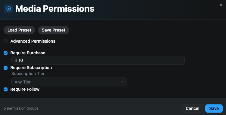 Permissions support (Basic)