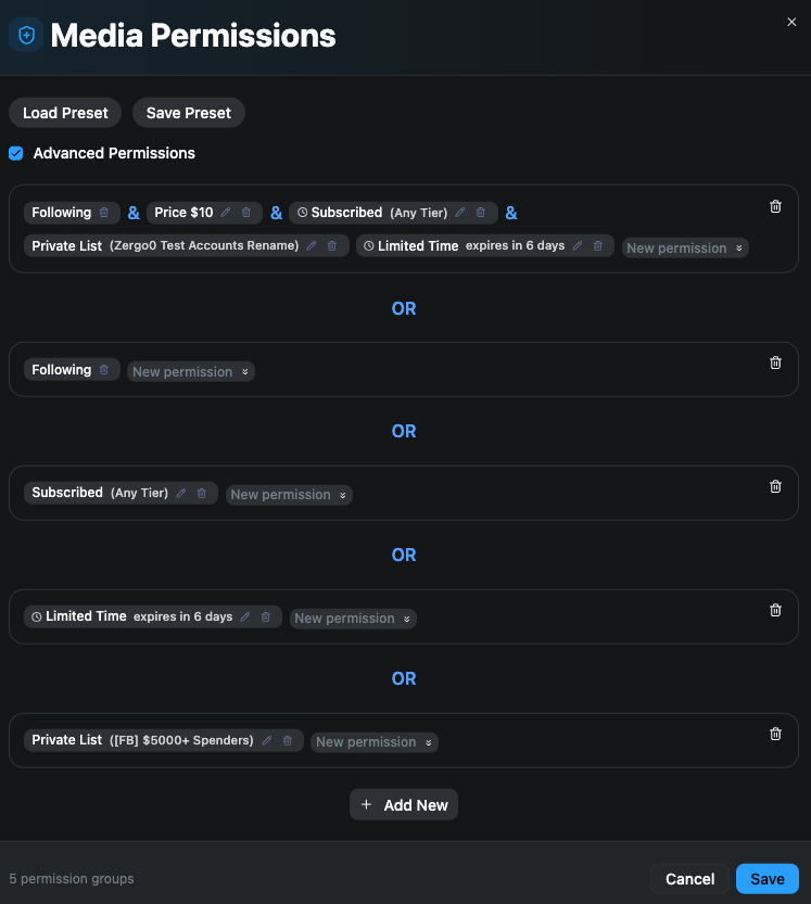 Permissions support (Advanced)