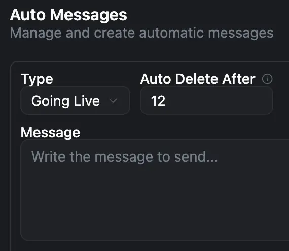 Auto Messages Auto Delete After (hours) preview